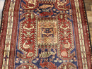 Geometric Meshkin Persian Vintage Runner Rug Handmade Wool Carpet - 4'0"x 10'4"
