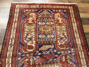 Geometric Meshkin Persian Vintage Runner Rug Handmade Wool Carpet - 4'0"x 10'4"