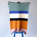 Geometric multicolored decorbites knitted chenille blanket bedroom