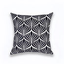 Geometric navy blue & gray cushion cover living room decor