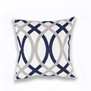 Geometric navy blue & gray cushion cover living room decor