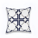 Geometric navy blue & gray cushion cover living room decor