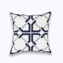 Geometric navy blue & gray cushion cover living room decor