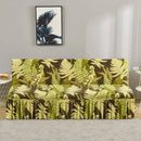 Geometric orange & black elastic armless futon sofa cover living room