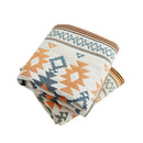 Geometric orange & blue cotton gauze bath towel set for bathroom