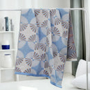 Geometric orange & blue cotton gauze bath towel set for bathroom
