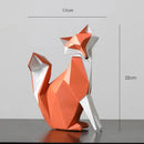 Geometric orange & white decorbites fox figurine living room decor