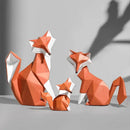 Geometric orange & white decorbites fox figurine living room decor