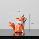 Geometric orange & white decorbites fox figurine living room decor