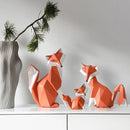 Geometric orange & white decorbites fox figurine living room decor