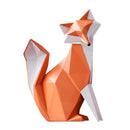 Geometric orange & white decorbites fox figurine living room decor