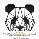 Metal Geometric Panda Line Art