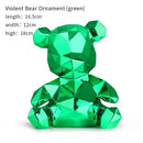 Geometric pink & blue electroplated teddy bear sculpture living room