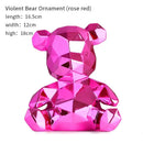 Geometric pink & blue electroplated teddy bear sculpture living room