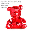 Geometric pink & blue electroplated teddy bear sculpture living room