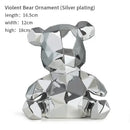 Geometric pink & blue electroplated teddy bear sculpture living room