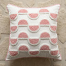 Geometric pink & white embroidered pillow covers living room decor