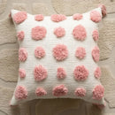 Geometric pink & white embroidered pillow covers living room decor