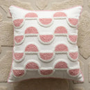 Geometric pink & white embroidered pillow covers living room decor