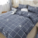 Geometric pink & white gingham ruffled quilt cover set bedroom