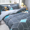 Geometric pink & white gingham ruffled quilt cover set bedroom