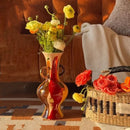 Geometric red & yellow horse head ceramic vase living room decor