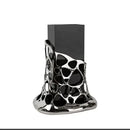 Geometric silver and amber glass vase living room sculpted terrarium
