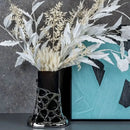 Geometric silver and amber glass vase living room sculpted terrarium