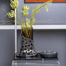 Geometric silver and amber glass vase living room sculpted terrarium
