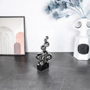 Geometric silver & blue crystal sculpture living room decor ball
