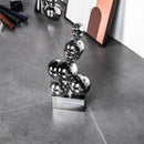 Geometric silver & blue crystal sculpture living room decor ball