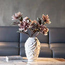 Geometric spiral white ceramic vase fruit platter living room decor