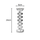 Geometric stacked cube crystal candle holder dining room decor