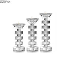Geometric stacked cube crystal candle holder dining room decor