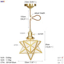 Geometric star glass copper led pendant light for kitchen