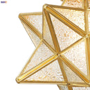 Geometric star glass copper led pendant light for kitchen