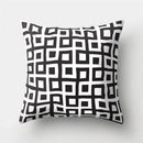 Geometric star print black & white pillow cover living room decor
