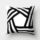 Geometric star print black & white pillow cover living room decor
