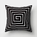 Geometric star print black & white pillow cover living room decor