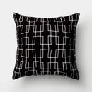 Geometric star print black & white pillow cover living room decor