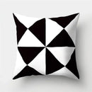 Geometric star print black & white pillow cover living room decor