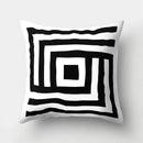 Geometric star print black & white pillow cover living room decor