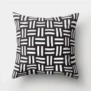 Geometric star print black & white pillow cover living room decor