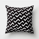 Geometric star print black & white pillow cover living room decor
