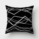 Geometric star print black & white pillow cover living room decor