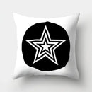 Geometric star print black & white pillow cover living room decor
