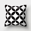Geometric star print black & white pillow cover living room decor