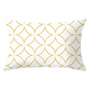 Geometric striped curved rectangle pillows yellow & teal living room
