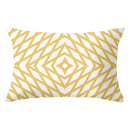 Geometric striped curved rectangle pillows yellow & teal living room