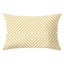 Geometric striped curved rectangle pillows yellow & teal living room